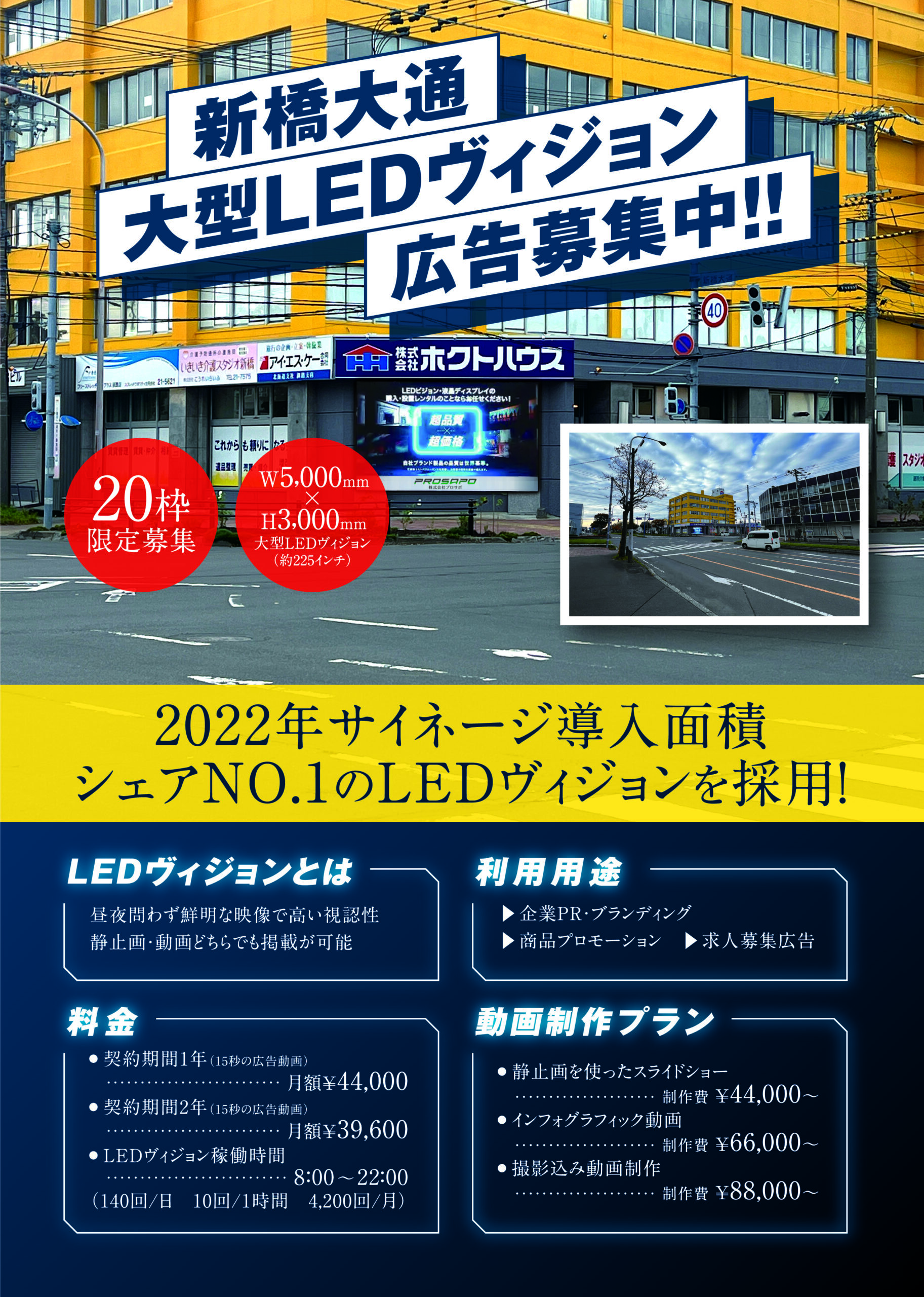 新橋大通LEDビジョン広告募集中です！ | 株式会社プロサポ